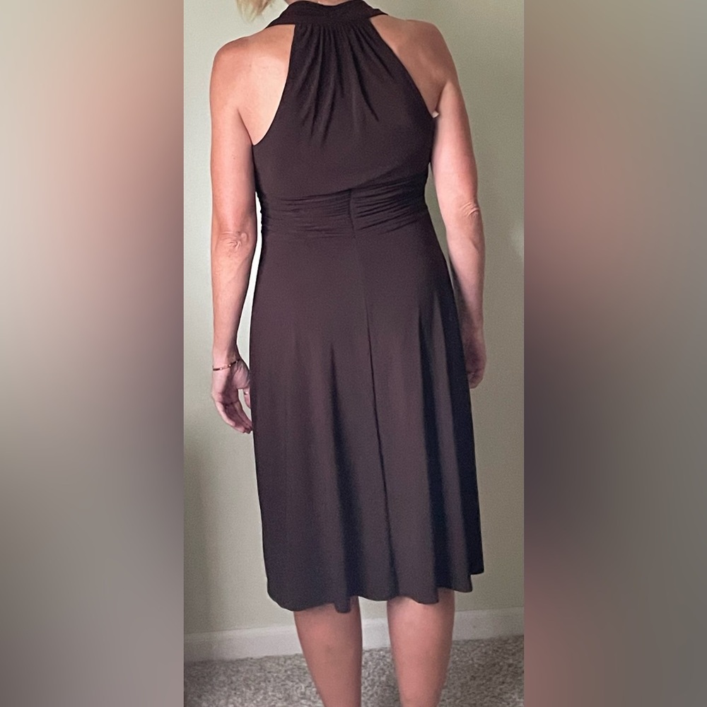 Elegant Brown Halter Evening Dress size 8 - Picture 2 of 2
